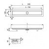 TECE Комплект TECElinus для монтажа дренажного канала 800мм с основой для плитки tile и панелью steel 2 в 1