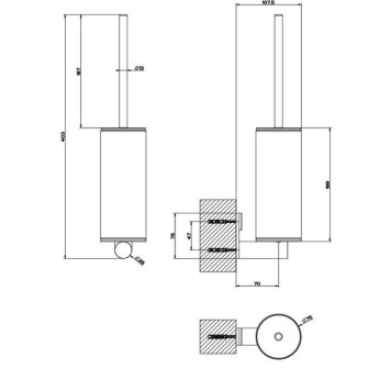 Gessi 316 Ершик подвесной, цвет: шлифованная сталь/белый. 54719#239-1