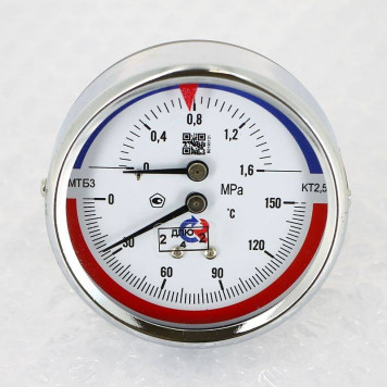 Термоманометр Росма ТМТБ- 31Т.1 63/16 (1/2 , 16 бар, 150 С, 2,5) аксиальный