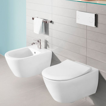 VilleroyBoch Subway 2.0 Сиденье для унитаза SlimSeat, QuickRelease, SoftClosing, цвет: белый/нержавеющая сталь. 9M78S101-4