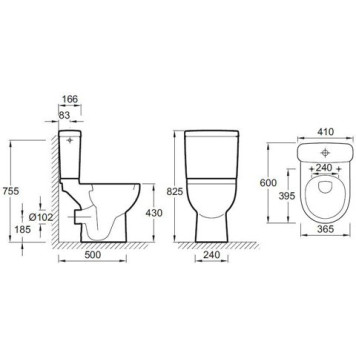 ODEON UP 18557K-00 унитаз под бачок 18557K-00-2