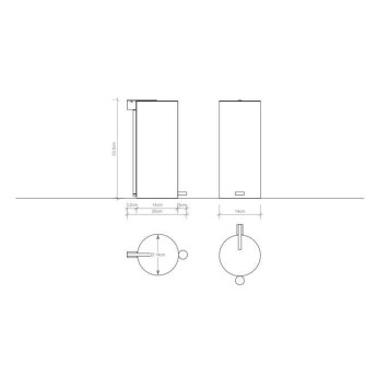 Decor Walther Bin 3 Ведро 14.5xh33.5см, с педалью и крышкой, напольое, цвет: белый матовый-1