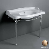 SIMAS Arcade Консоль 105х56см, c белой раковиной на 1 отв., напольная, цвет: консоли bronzo. ARCG2br с пятнами на ножке ,  AR874bi*1