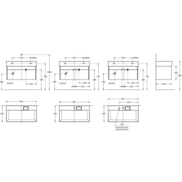 Kerama Marazzi Logica Тумба подвесная 86.8x46x40.3см., 2 ящика, цвет: белоснежный-5
