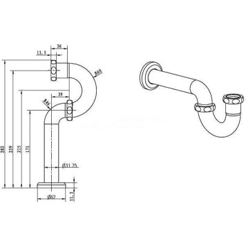 Boheme Medici Сифон для раковины, цвет: бронза матовая 607-1