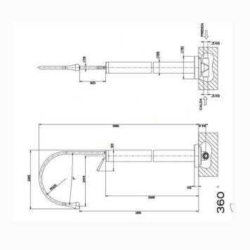 Gessi Goccia Напольный смеситель для раковины (без встраиваемой части), цвет: хром. 33624#031-1