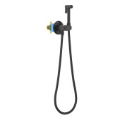 AQ1023MB БЕТТА комплект для гигиенического душа Select встроенный (смеситель + гигиеническая лейка + шланг), матовый черный AQ1023MB