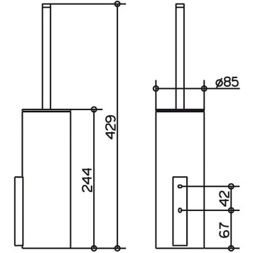 11564009000 EDITION 400 Хрустальная колба для туалетного ёршика, матовая, хром 11564009000-3