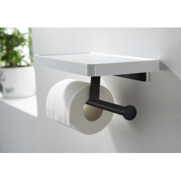 AQ4919MB ЕВРОПА бумагодержатель двойной с полкой, матовый черный AQ4919MB-4