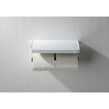 AQ4919MB ЕВРОПА бумагодержатель двойной с полкой, матовый черный AQ4919MB-5