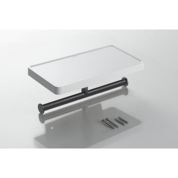 AQ4919MB ЕВРОПА бумагодержатель двойной с полкой, матовый черный AQ4919MB-6