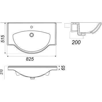 CLASSIC LUXE 80 Умывальник (WB.FN/Classic/80-C/WHT.G/S1) WB.FN/Classic/80-C/WHT.G/S1-1