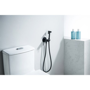 AQ1023MB БЕТТА комплект для гигиенического душа Select встроенный (смеситель + гигиеническая лейка + шланг), матовый черный AQ1023MB-2