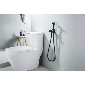 AQ1023MB БЕТТА комплект для гигиенического душа Select встроенный (смеситель + гигиеническая лейка + шланг), матовый черный AQ1023MB-3