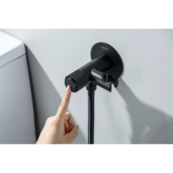 AQ1023MB БЕТТА комплект для гигиенического душа Select встроенный (смеситель + гигиеническая лейка + шланг), матовый черный AQ1023MB-5