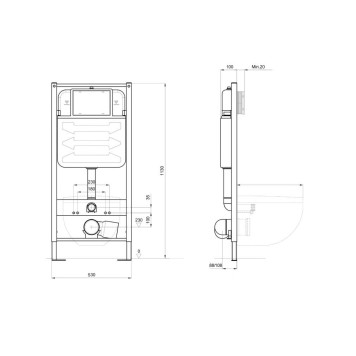 INSP-0000001 Aquatek Pneumo S50 Монтаж рама пневматическая для подв унитаза1130530100+звукоизоляцион прокладка INSP-0000001-2