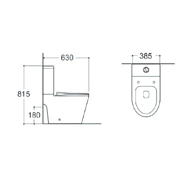 AQ2904T-00 ВЕГА Унитаз напольный безободковый TORNADO с бачком 630390825мм, горизонтальный выпуск, тонкое сиденье soft-close, крепеж AQ2904T-00-4