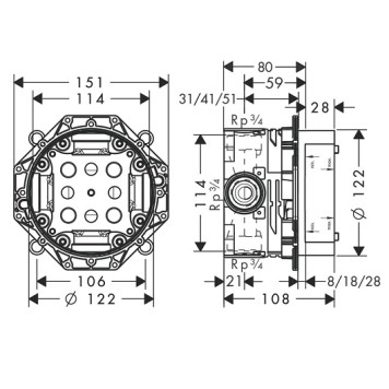 15764000S Set HG Select запорный/переключающий вентиль на 3 потр. (15764000+01800180) 15764000S-1