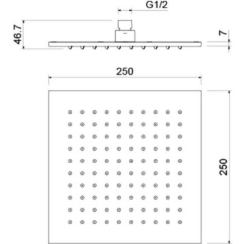 AQ2076CR квадратный верхний душ 2502507 мм AQ2076CR-1