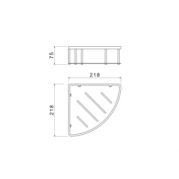 AQ4926BG угловая полка, шлиф. золото AQ4926BG-2