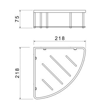 AQ4926BG угловая полка, шлиф. золото AQ4926BG-6