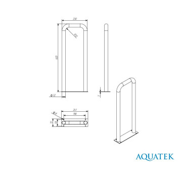 Поручень настенный стационарный 620230мм (ПРОДАЕМ ИЗ НАЛИЧИЯ) POR-0000002-1