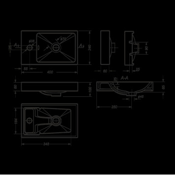 FEST 40 Умывальник (WB.FN/Fest/40-C/WHT.G/S1) WB.FN/Fest/40-C/WHT.G/S1-4