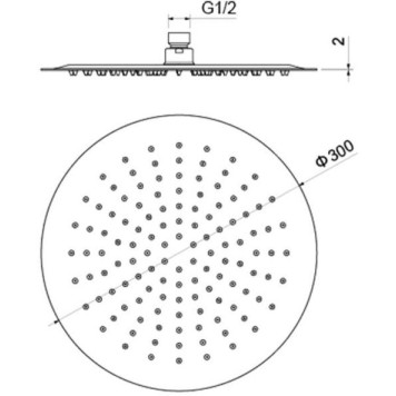 AQ2075MB круглый верхний душ 3002 мм, матовый черный AQ2075MB-1