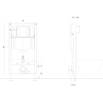 INSP-0000002 Aquatek Pneumo N49 Монтаж рама пневматическая для подв унитаза1130500100+звукоизоляцион прокладка INSP-0000002-2