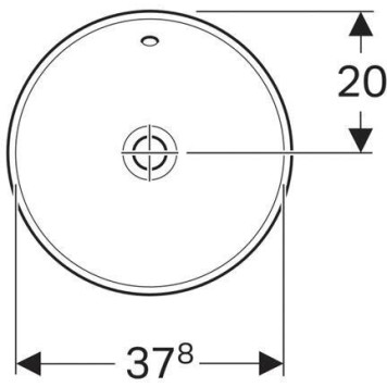 500.700.01.2 Geberit VariForm Раковина встраиваемая в столешницу круглой формы, D=40 см, без отв. под смеситель, с отв. перелива 500.700.01.2-3