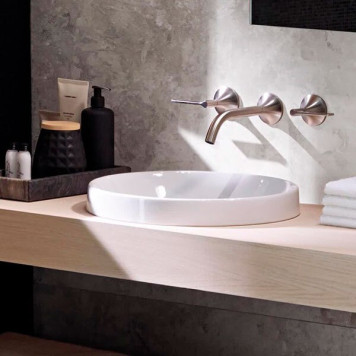 500.700.01.2 Geberit VariForm Раковина встраиваемая в столешницу круглой формы, D=40 см, без отв. под смеситель, с отв. перелива 500.700.01.2-5