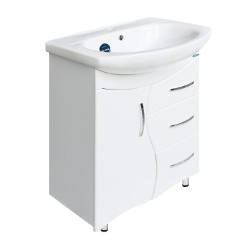 ЛИРА Тумба напольная 611х720х336, бел (подходит умывальник мебельный Лагуна 65) LRSACW65015F1-3