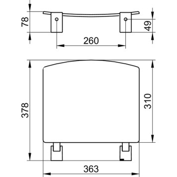 14980010037 PLAN Складное сиденье для настенного монтажа, сиденье откидывается наверх. цвет хром/темно-серый (RAL 7021) 14980010037-1