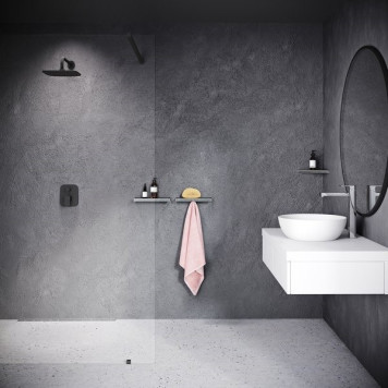 Полка SLIM C угловая черный/хром X07P576-2