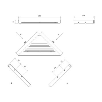 Полка SLIM C угловая черный/хром X07P576-4