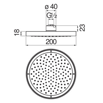 AD139/10CBM верхний душ 20 см, матовый черный AD139/10CBM-1