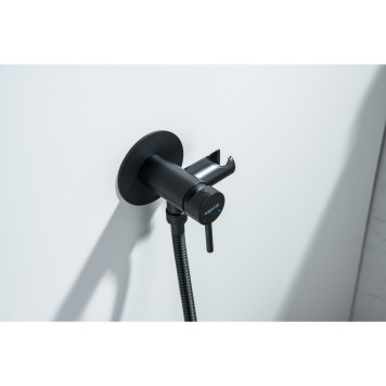 AQ1021MB ЕВРОПА комплект для гигиенического душа встроенный (смеситель + гигиеническая лейка + шланг), матовый черный AQ1021MB-7