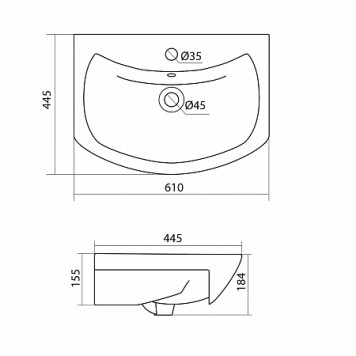 1A1966K1BAC20 Набор: 1A196601BAC20 Тумба-умывальник Бекка 60/ 1WH110246 Раковина Балтика 60 1A1966K1BAC20-2