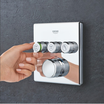 29126000 Grohtherm SmartControl Внешняя часть термостатического смесителя на 3 выхода, хром 29126000-1