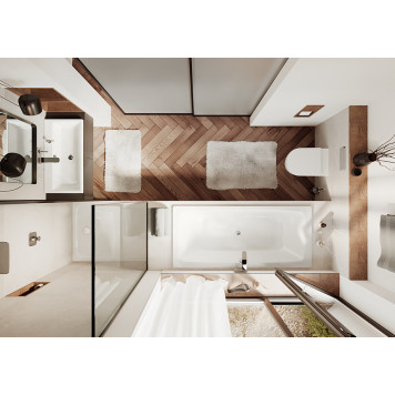 Ванна Cayono Duo Мод.724 170х75x41 белый + easy-clean 272400013001-3