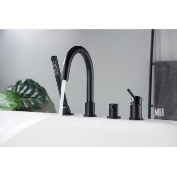 AQ1348MB ЕВРОПА смеситель на борт ванны на 4 отв., матовый черный AQ1348MB-2