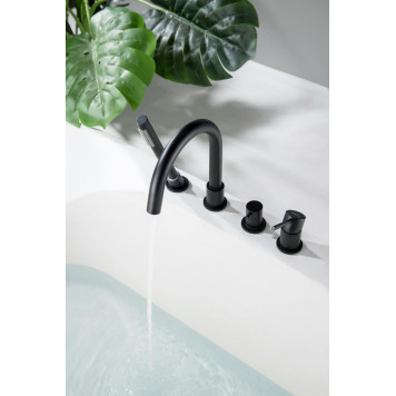 AQ1348MB ЕВРОПА смеситель на борт ванны на 4 отв., матовый черный AQ1348MB-3