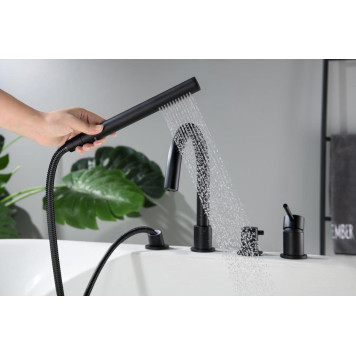 AQ1348MB ЕВРОПА смеситель на борт ванны на 4 отв., матовый черный AQ1348MB-4