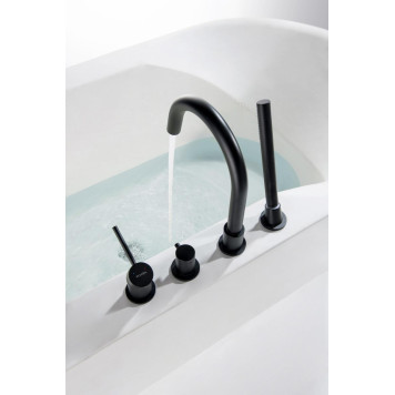 AQ1348MB ЕВРОПА смеситель на борт ванны на 4 отв., матовый черный AQ1348MB-6