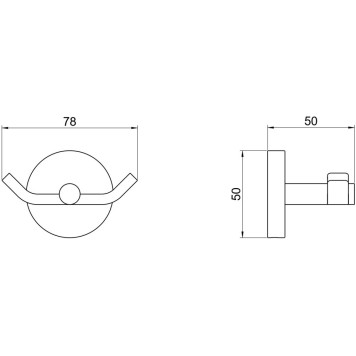 AQ4602BGM БЕТТА крючок двойной, оружейная сталь (шлиф. черный хром) AQ4602BGM-1