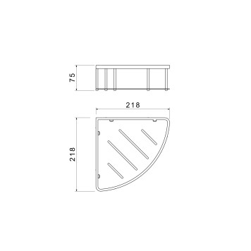 AQ4926BGM угловая полка, оружейная сталь (шлиф. черный хром) AQ4926BGM-1