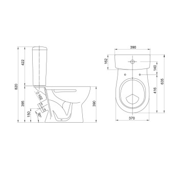 1P4008S0000BF Унитаз-компакт Орион белый, сидение полипропилен (арт. 188008S0020B0), кос вып 1.P400.8.S00.00B.F-6