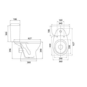 1P2155S0000BF Унитаз-компакт Pro белый, сидение полипропилен (арт. 188055S0020B0), гор вып 1.P215.5.S00.00B.F-7
