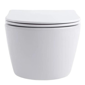 AQ1106-00 ЕВРОПА Унитаз подвесной безободковый 490360250мм, тонкое сиденье с механизмом плавного закрывания, крепеж AQ1106-00-3