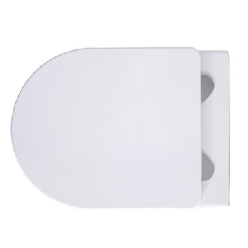 AQ1106-00 ЕВРОПА Унитаз подвесной безободковый 490360250мм, тонкое сиденье с механизмом плавного закрывания, крепеж AQ1106-00-4